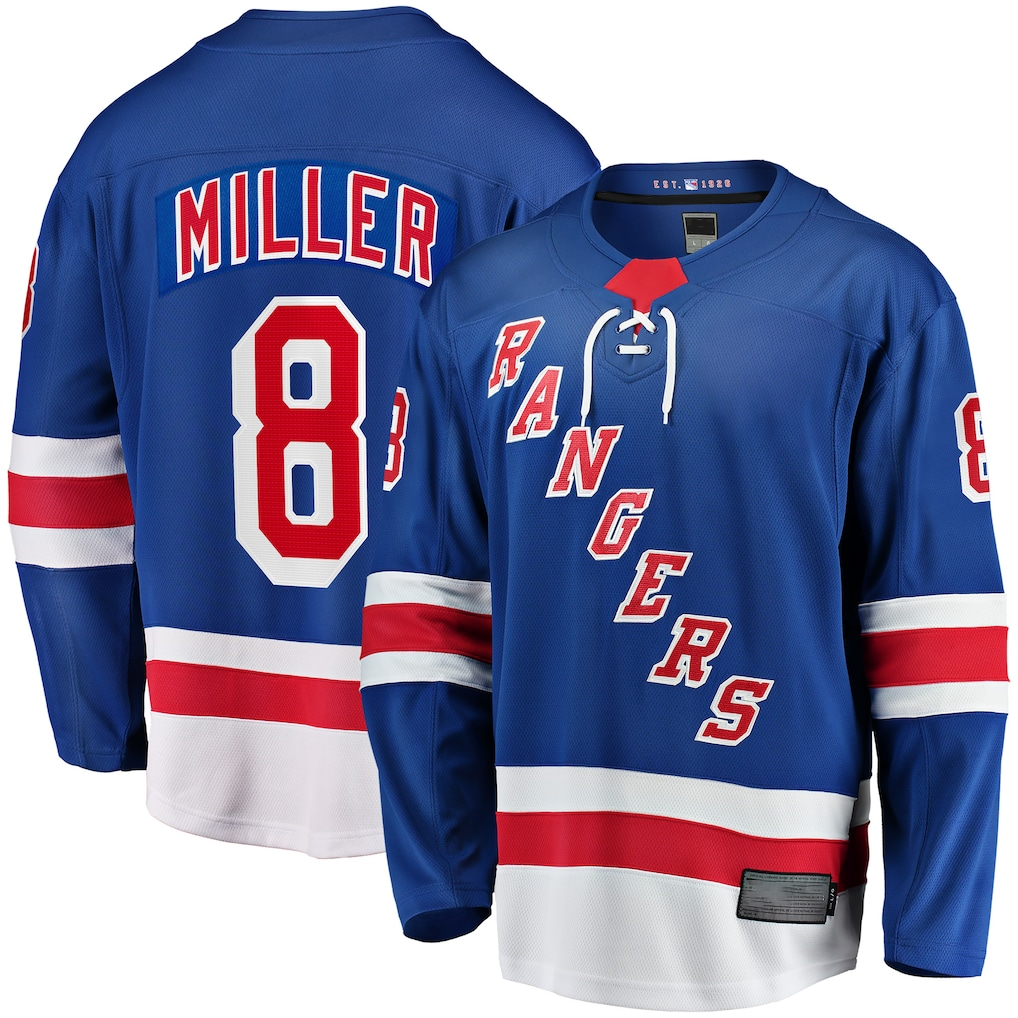 Jdoa NY.Rangers #8 J.T. Miller Blue Home Breakaway Jerseys