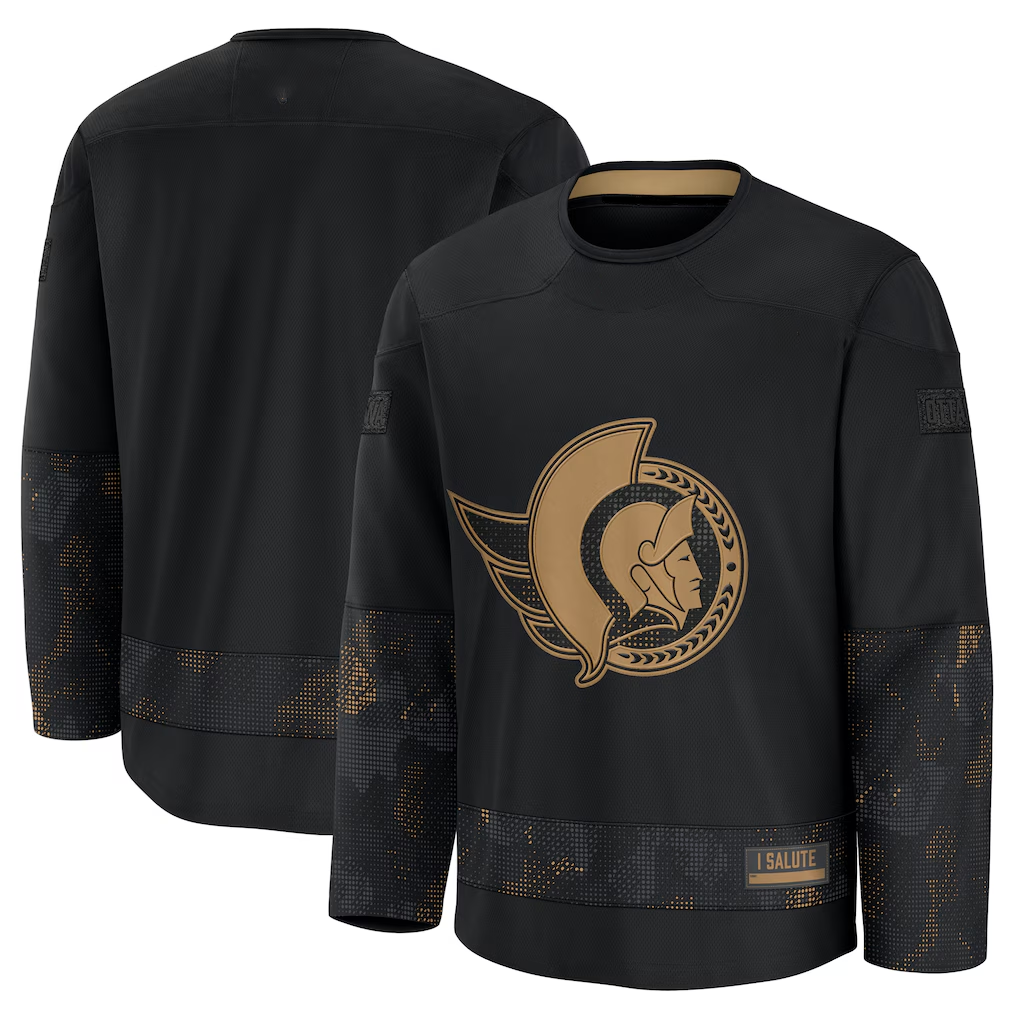 Jdoa O.Senators Black 2024 Military Appreciation Practice Jerseys