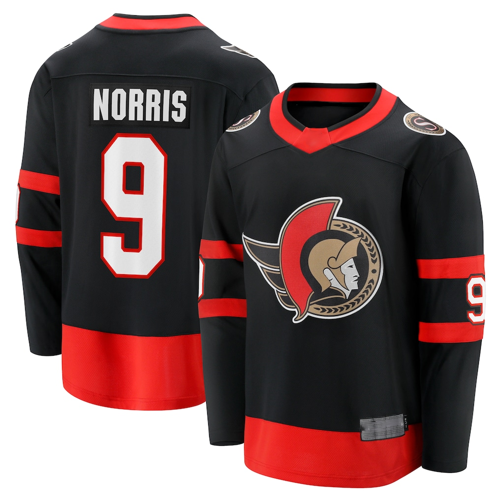 Jdoa O.Senators #9 Josh Norris Black Home Breakaway Jerseys