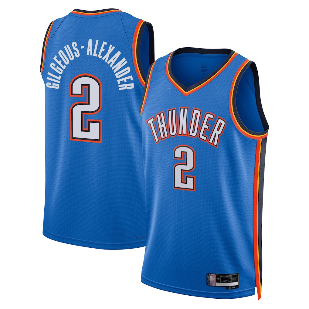 Jdoa OC.Thunder #2 Shai Gilgeous-Alexander Blue Swingman Stitched Jerseys- Icon Edition