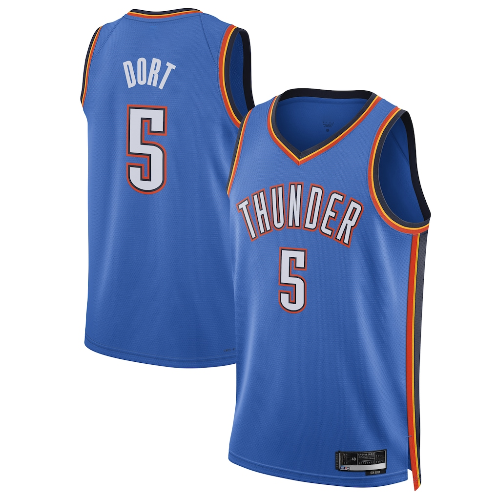 Jdoa OC.Thunder #5 Luguentz Dort Blue Swingman Player Stitched Jerseys - Icon Edition