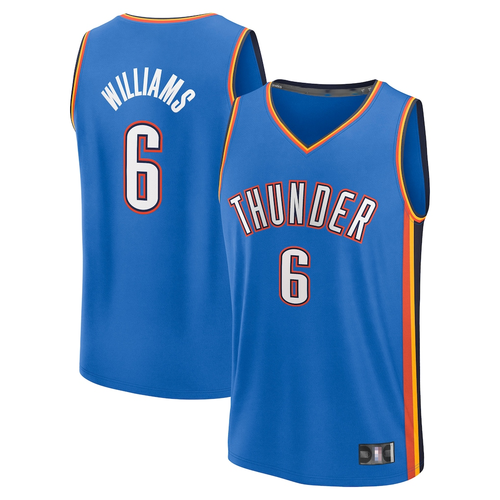Jdoa OC.Thunder #6 Jaylin Williams Blue Fast Break Replica Player Stitched Jerseys - Icon Edition