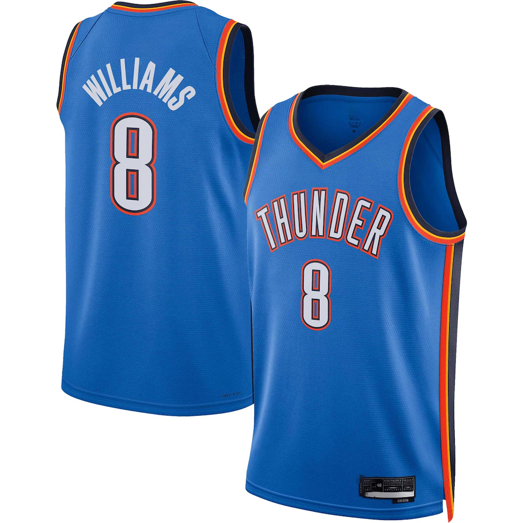Jdoa OC.Thunder #8 Jalen Williams Blue Swingman Stitched Jerseys - Icon Edition