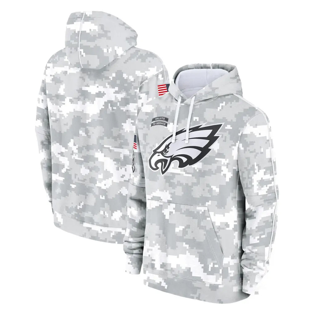 Jdoa P.Eagles Arctic Camo Salute to Service Pullover Hoodies Limited Game Blank Player Stitched Jerseys
