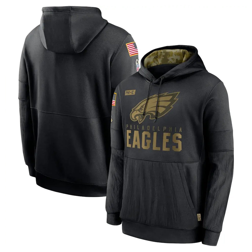Jdoa P.Eagles Black Salute to Service Hoodies Limited Game Blank Player Stitched Jerseys