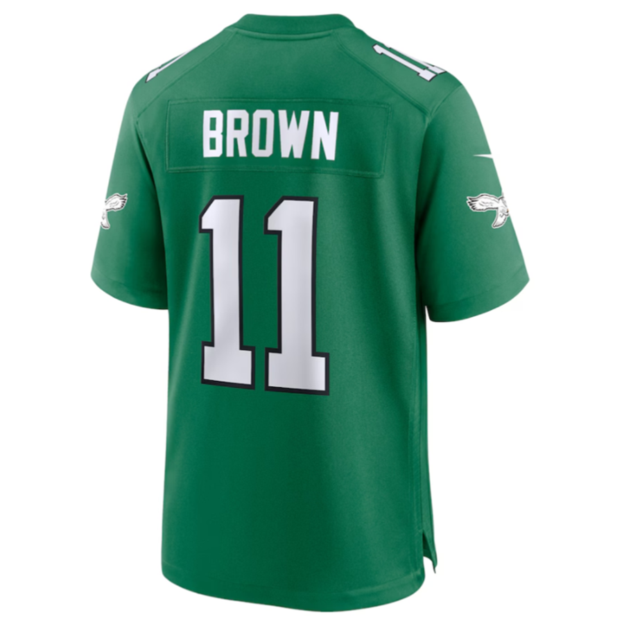 Jdoa P.Eagles #11 A.J. Brown Green Alternate Game Player Jersey Stitched American Stitched Jersey