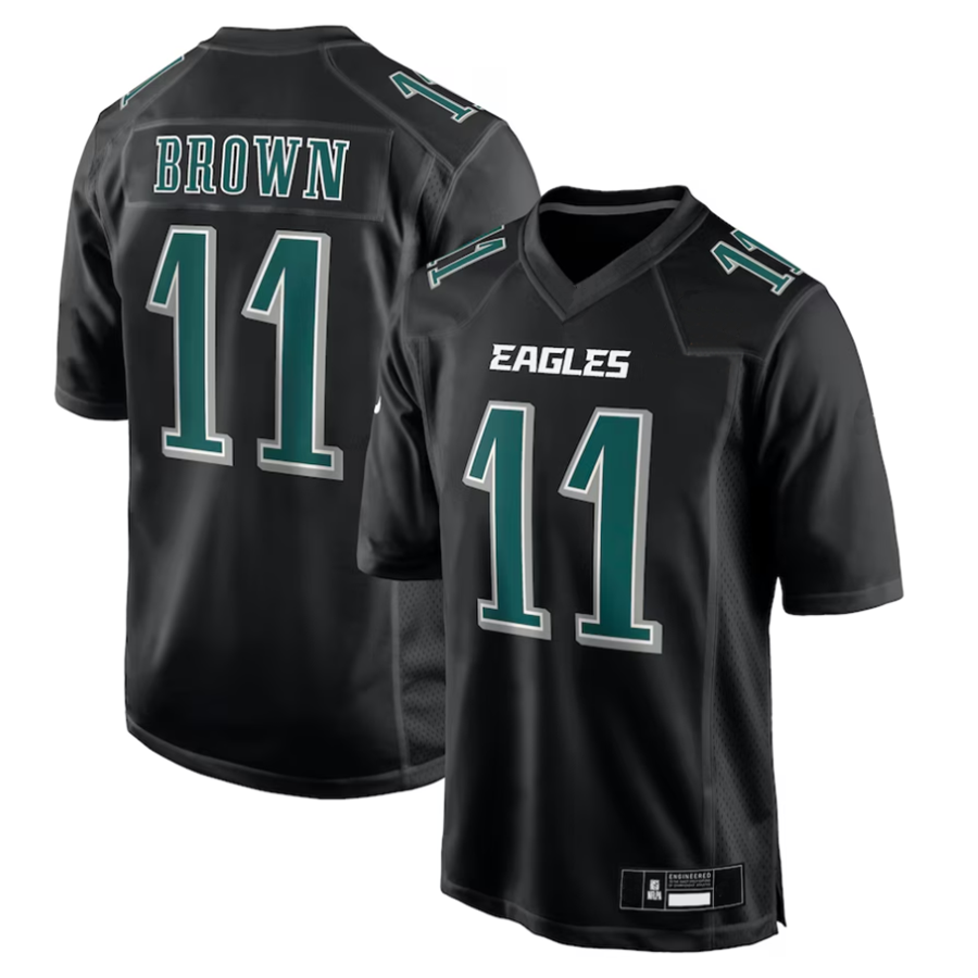 Jdoa P.Eagles #11 A.J. Brown Player Black Fashion Game Stitched Jerseys