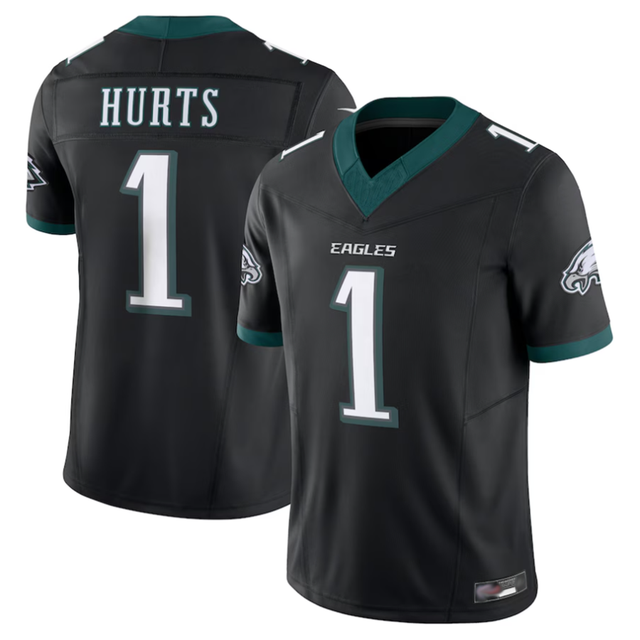 Jdoa P.Eagles #1 Jalen Hurts Player Black Vapor F.U.S.E. Limited Stitched Jerseys