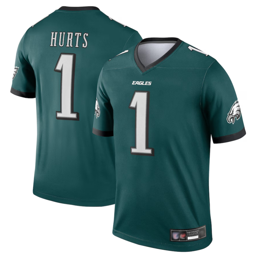 Jdoa P.Eagles #1 Jalen Hurts Player Green Team Legend Stitched Jerseys