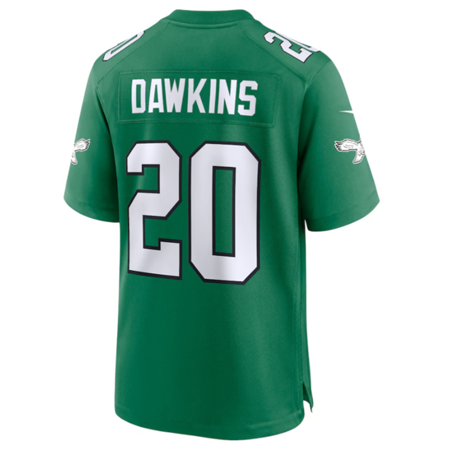 Jdoa P.Eagles #20 Brian Dawkins Green Alternate Retired Player Game Jersey Stitched American Stitched Jersey