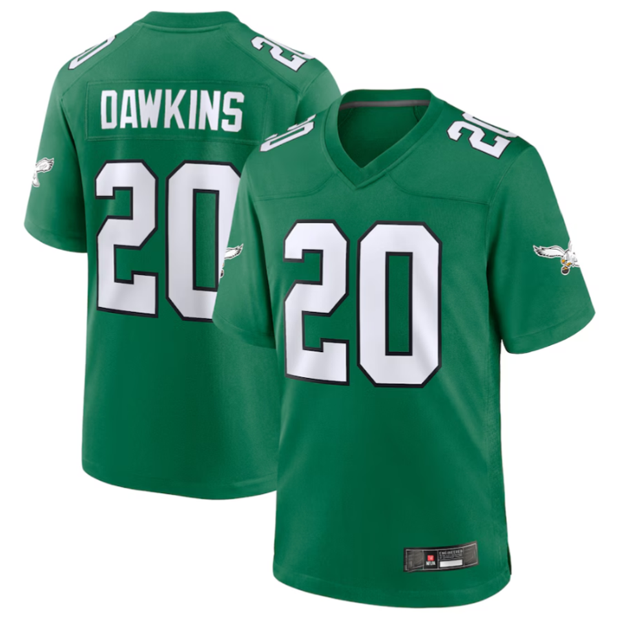 Jdoa P.Eagles #20 Brian Dawkins Green Alternate Retired Player Game Stitched American Stitched Jerseys