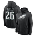 Jdoa P.Eagles #26 Saquon Barkley Player Black Pullover Hoodies Home Game Stitched Jerseys