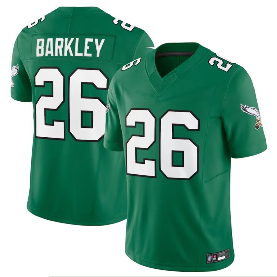 Jdoa P.Eagles #26 Saquon Barkley Player Kelly Green Vapor F.U.S.E. Limited Stitched Jerseys
