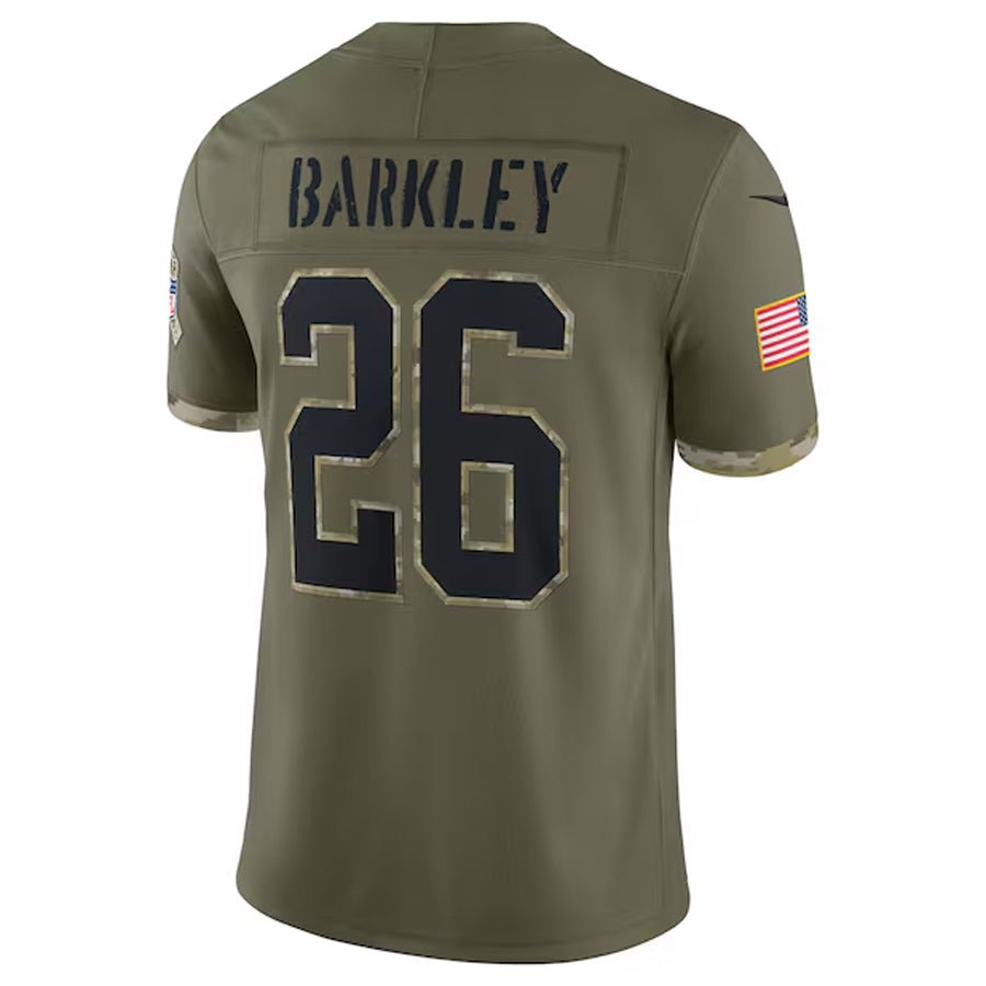 Jdoa P.Eagles #26 Saquon Barkley Player Salute To Service Olive Stitched Jerseys