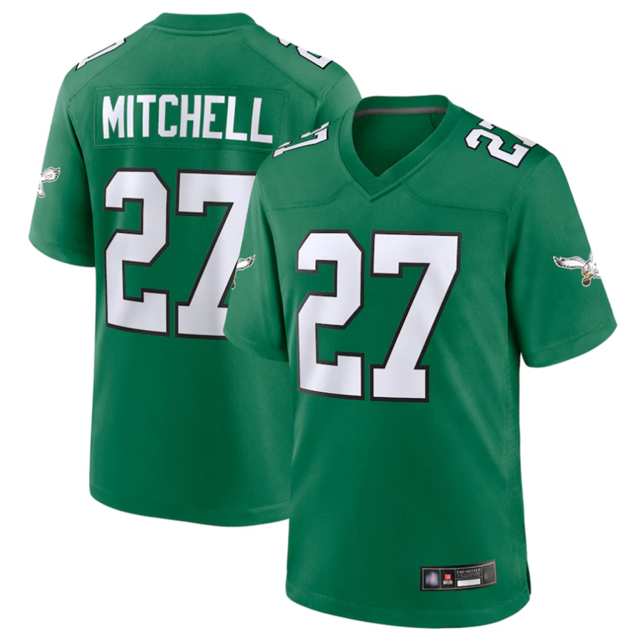 Jdoa P.Eagles #27 Quinyon Mitchell Player Kelly Green Replica Game Stitched Jerseys