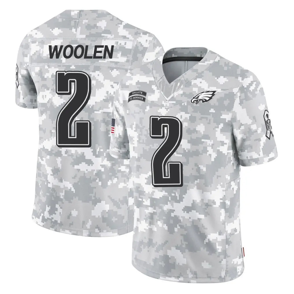 Jdoa P.Eagles #2 Riq Woolen Player Arctic Camo Salute to Service Limited Game Stitched Jerseys