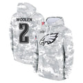 Jdoa P.Eagles #2 Riq Woolen Player Arctic Camo Salute to Service Pullover Hoodies Limited Game Stitched Jerseys