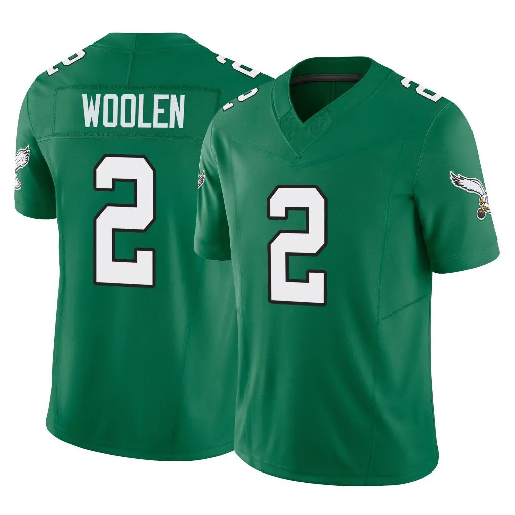 Jdoa P.Eagles #2 Riq Woolen Player Green Kelly Alternate Vapor F.U.S.E. Home Game Stitched Jerseys
