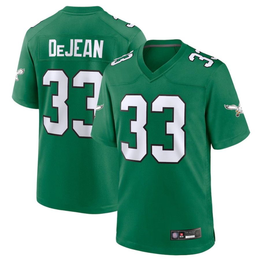 Jdoa P.Eagles #33 Cooper DeJean Player Kelly Green Replica Game Stitched Jerseys