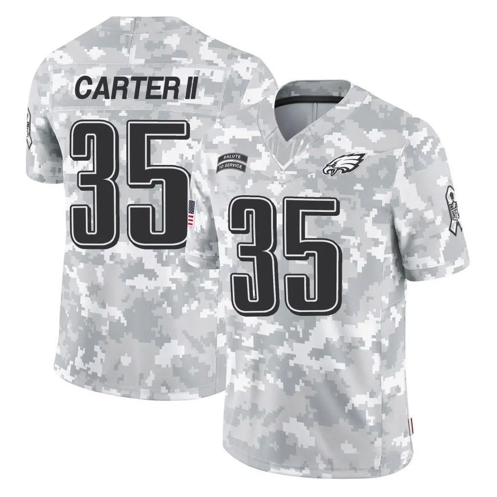 Jdoa P.Eagles #35 Michael Carter II Player Arctic Camo Salute to Service Limited Game Stitched Jerseys