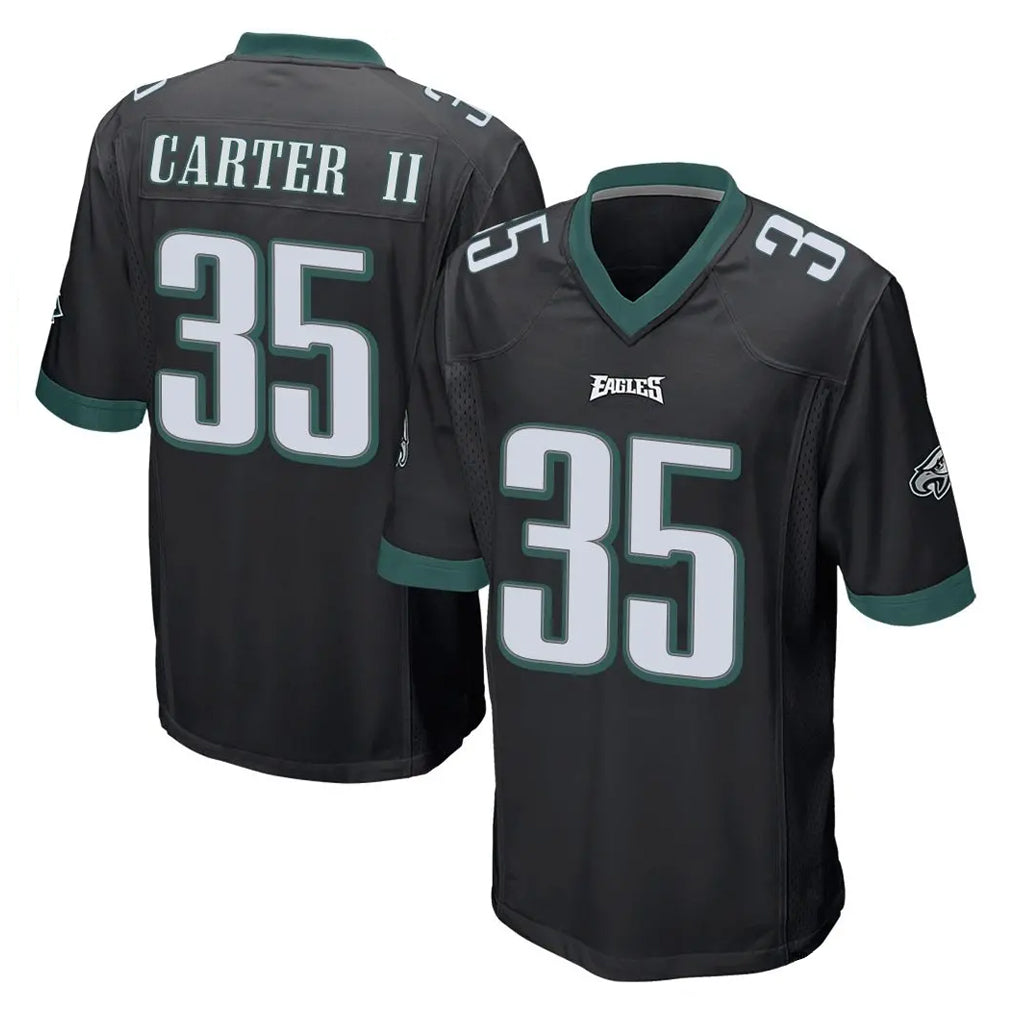 Jdoa P.Eagles #35 Michael Carter II Player Black Home Game Stitched Jerseys