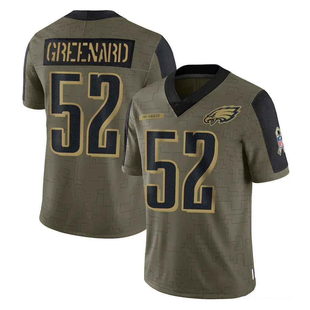 Jdoa P.Eagles #52 Jonathan Greenard Player Olive Salute To Service Limited Game Stitched Jerseys