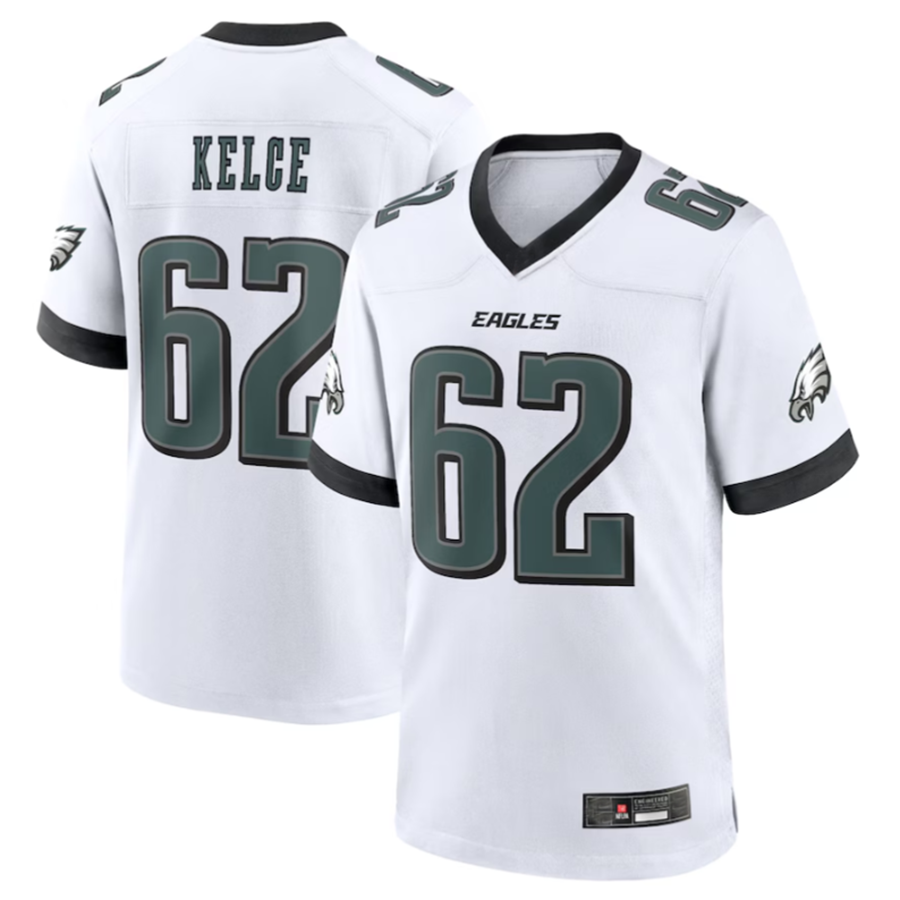 Jdoa P.Eagles #62 Jason Kelce White White Game Stitched American Stitched Jerseys