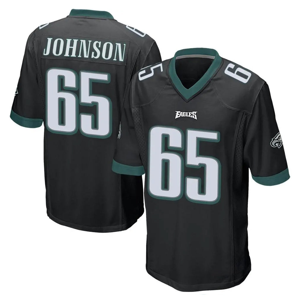 Jdoa P.Eagles #65 Lane Johnson Player Black Home Game Stitched Jerseys