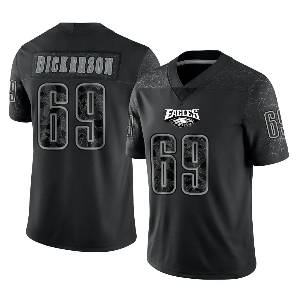 Jdoa P.Eagles #69 Landon Dickerson Player Black Reflective Limited Home Game Stitched Jerseys