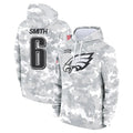 Jdoa P.Eagles #6 DeVonta Smith Player Arctic Camo Salute to Service Pullover Hoodies Limited Game Stitched Jerseys