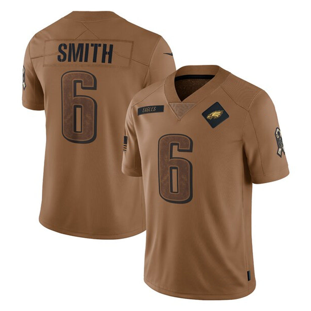 Jdoa P.Eagles #6 DeVonta Smith Player Brown Salute To Service Limited Stitched Jerseys