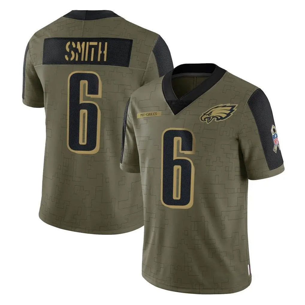 Jdoa P.Eagles #6 DeVonta Smith Player Olive Salute To Service Limited Game Stitched Jerseys