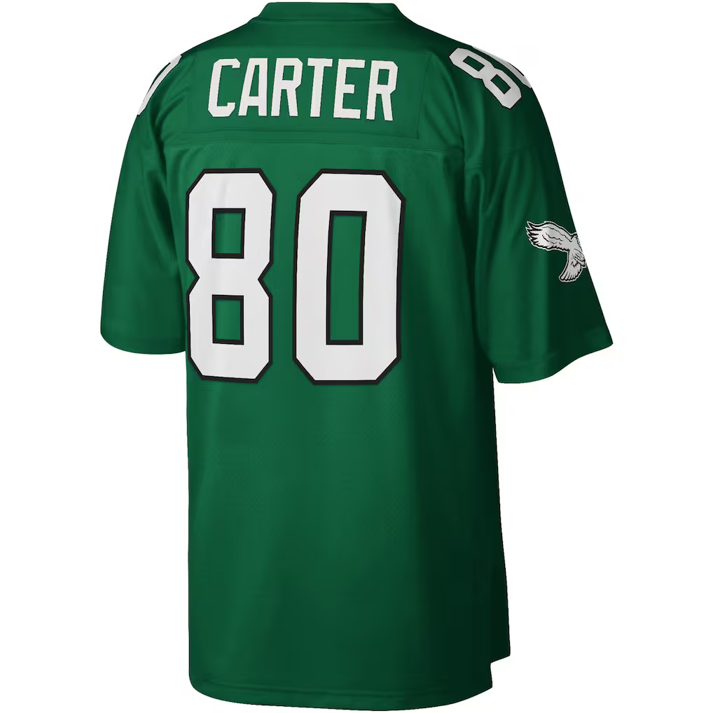 Jdoa P.Eagles #80 Cris Carter Mitchell & Ness Kelly Green Legacy Replica Jersey