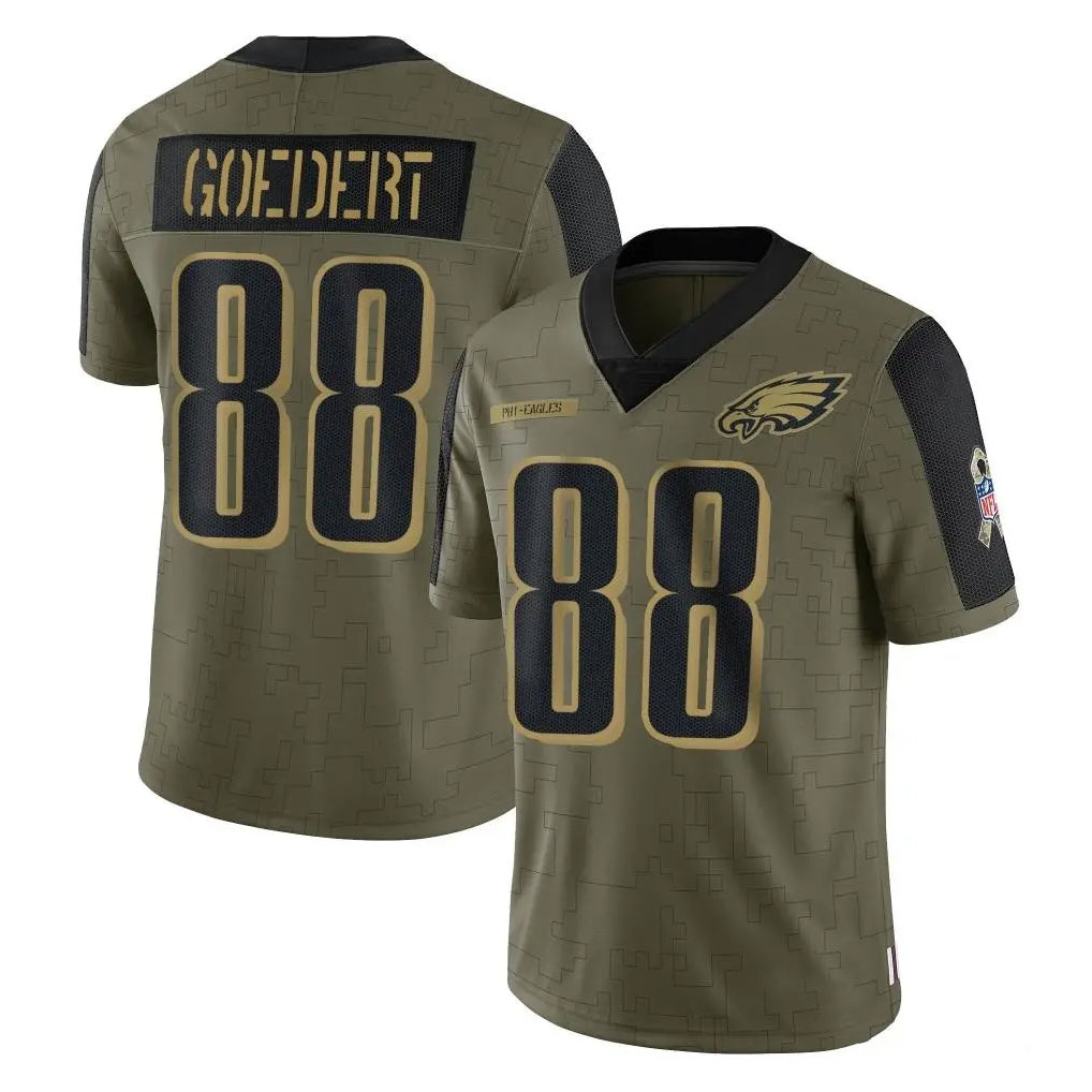 Jdoa P.Eagles #88 Dallas Goedert Player Olive Salute To Service Limited Game Stitched Jerseys