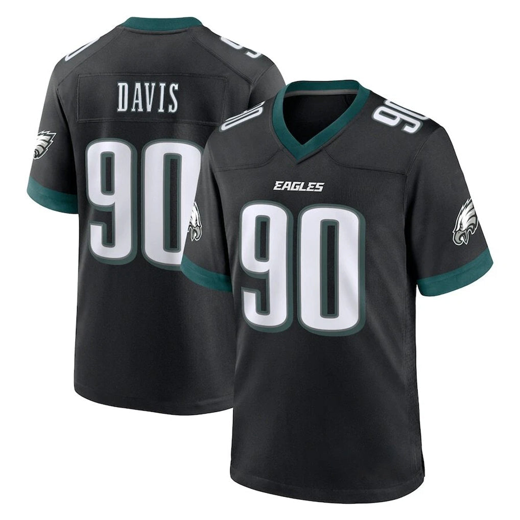 Jdoa P.Eagles #90 Jordan Davis Player Black Game Home Stitched Jerseys