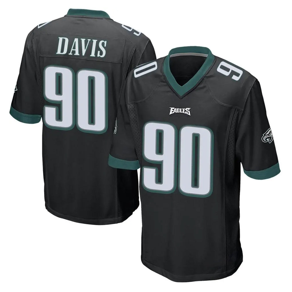 Jdoa P.Eagles #90 Jordan Davis Player Black Home Game Stitched Jerseys