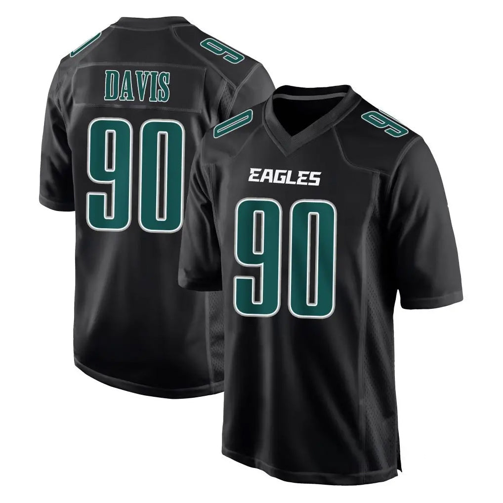 Jdoa P.Eagles #90 Jordan Davis Player Carbon Black Fashion Home Game Stitched Jerseys