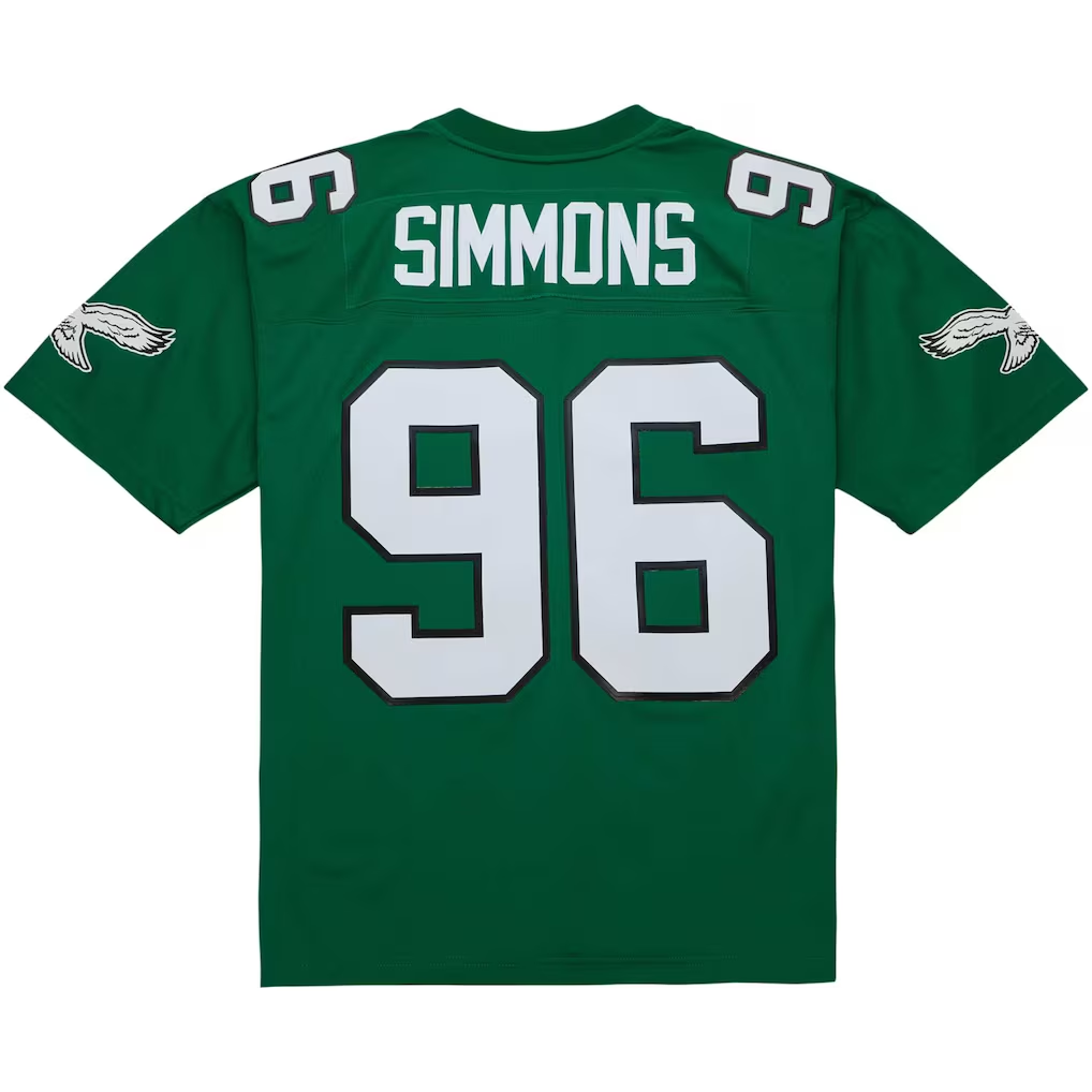 Jdoa P.Eagles #96 Clyde Simmons Mitchell & Ness Kelly Green Legacy Replica Jersey