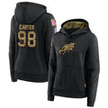 Jdoa P.Eagles #98 Jalen Carter Player Black Military Hoodie Game Stitched Jerseys