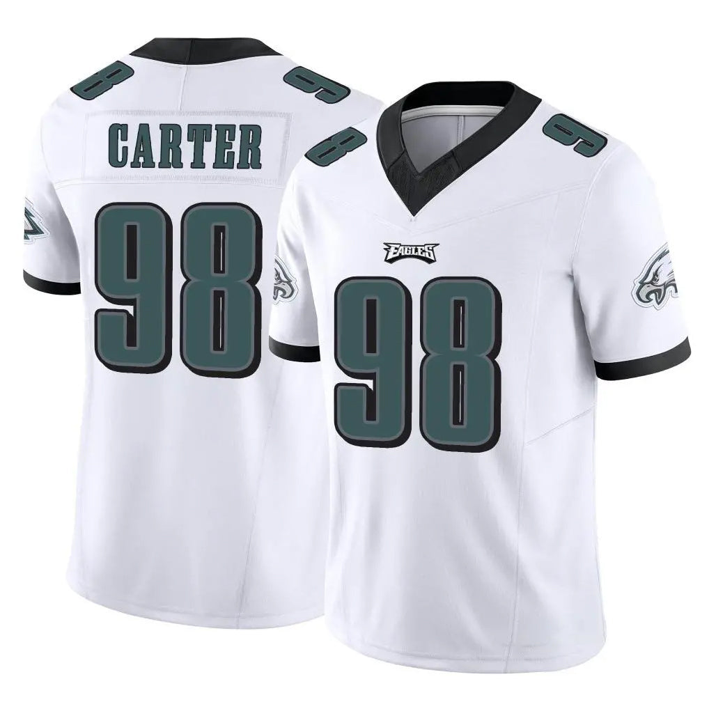 Jdoa P.Eagles #98 Jalen Carter Player White Limited Vapor F.U.S.E. Home Game Stitched Jerseys
