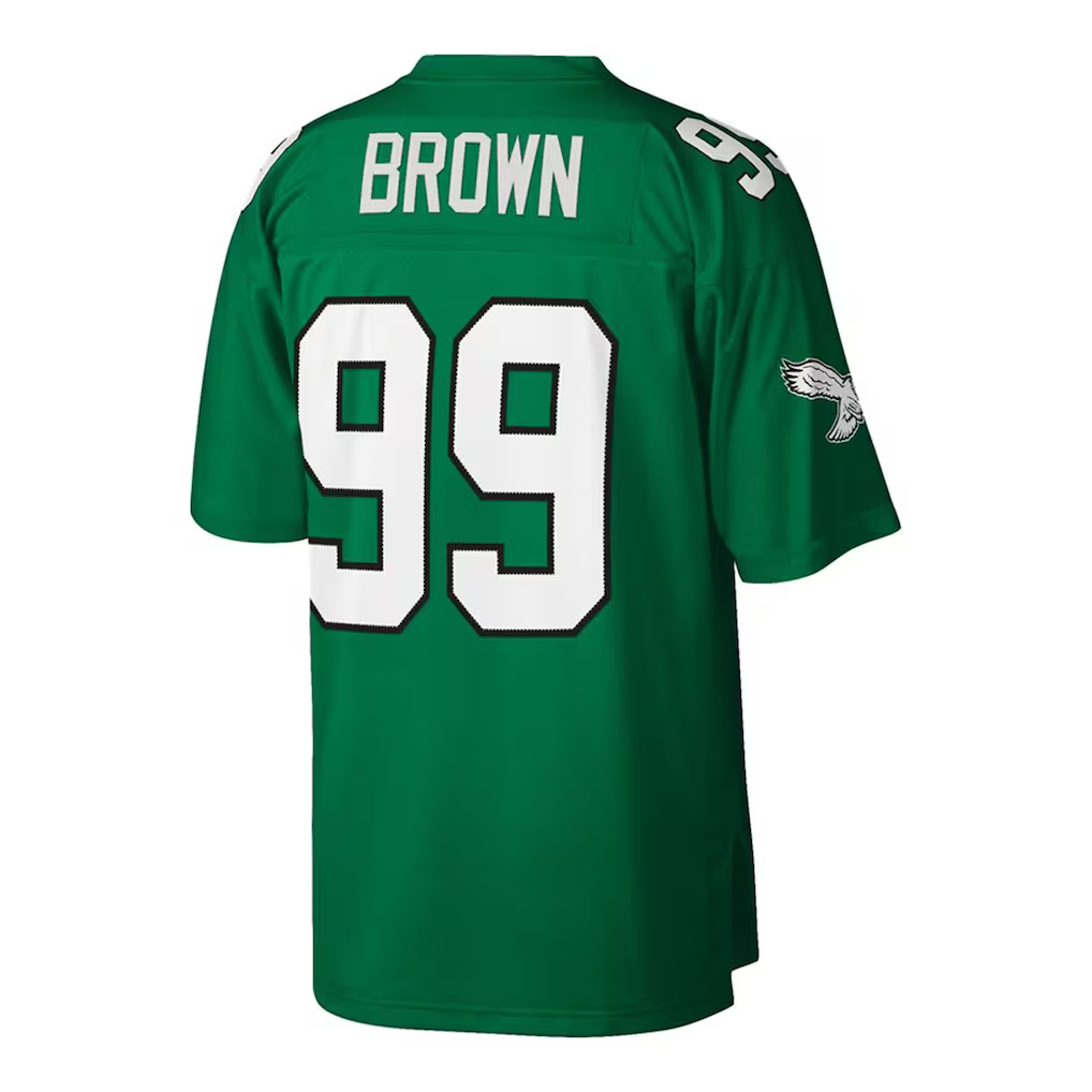 Jdoa P.Eagles #99 Jerome Brown Mitchell & Ness Kelly Green Big & Tall 1990 Retired Player Replica Stitched Puhic Jersey