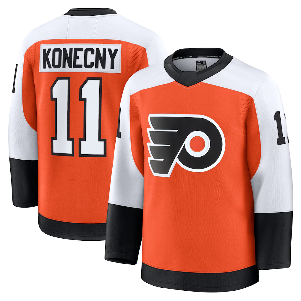 Jdoa P.Flyers #11 Travis Konecny Burnt Orange Home Premium Jerseys