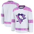 Jdoa P.Penguins White 2024 Hockey Fights Cancer Practice Jerseys