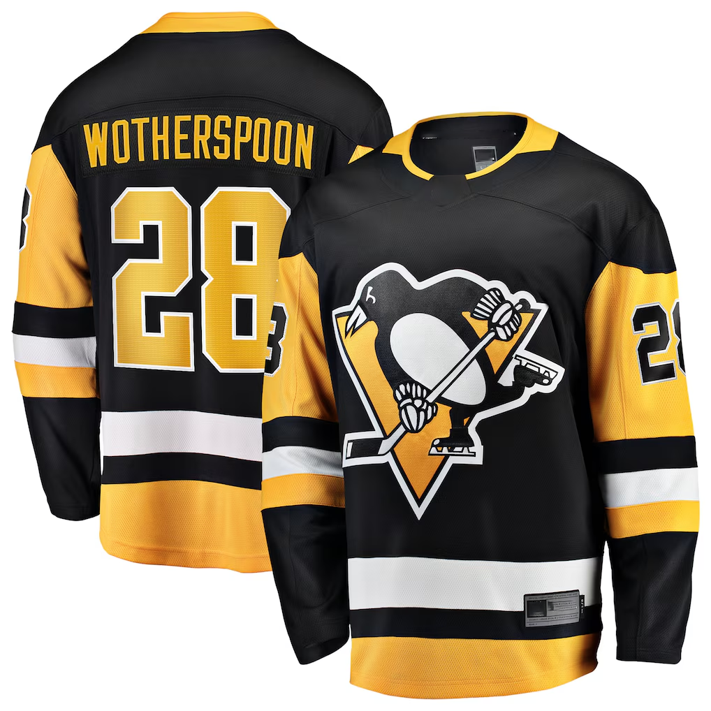 Jdoa P.Penguins #28 Parker Wotherspoon Black Home Breakaway Jerseys