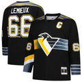 Jdoa P.Penguins #66 Mario Lemieux Mitchell & Ness Black 1996-97 Blue Line 2.0 Jerseys