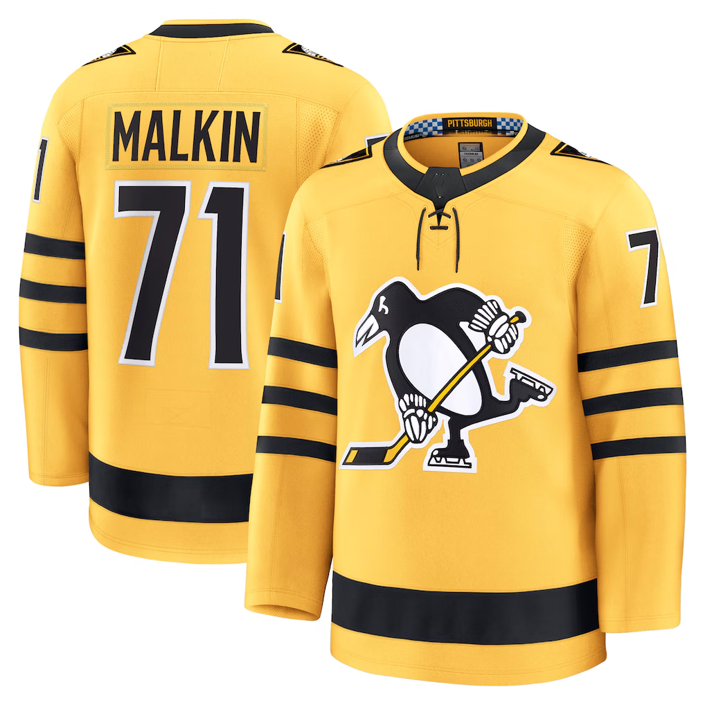 Jdoa P.Penguins #71 Evgeni Malkin Gold Alternate Premium Player Jerseys