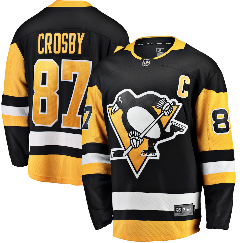 Jdoa P.Penguins #87 Sidney Crosby Black Captain Patch Home Breakaway Jerseys