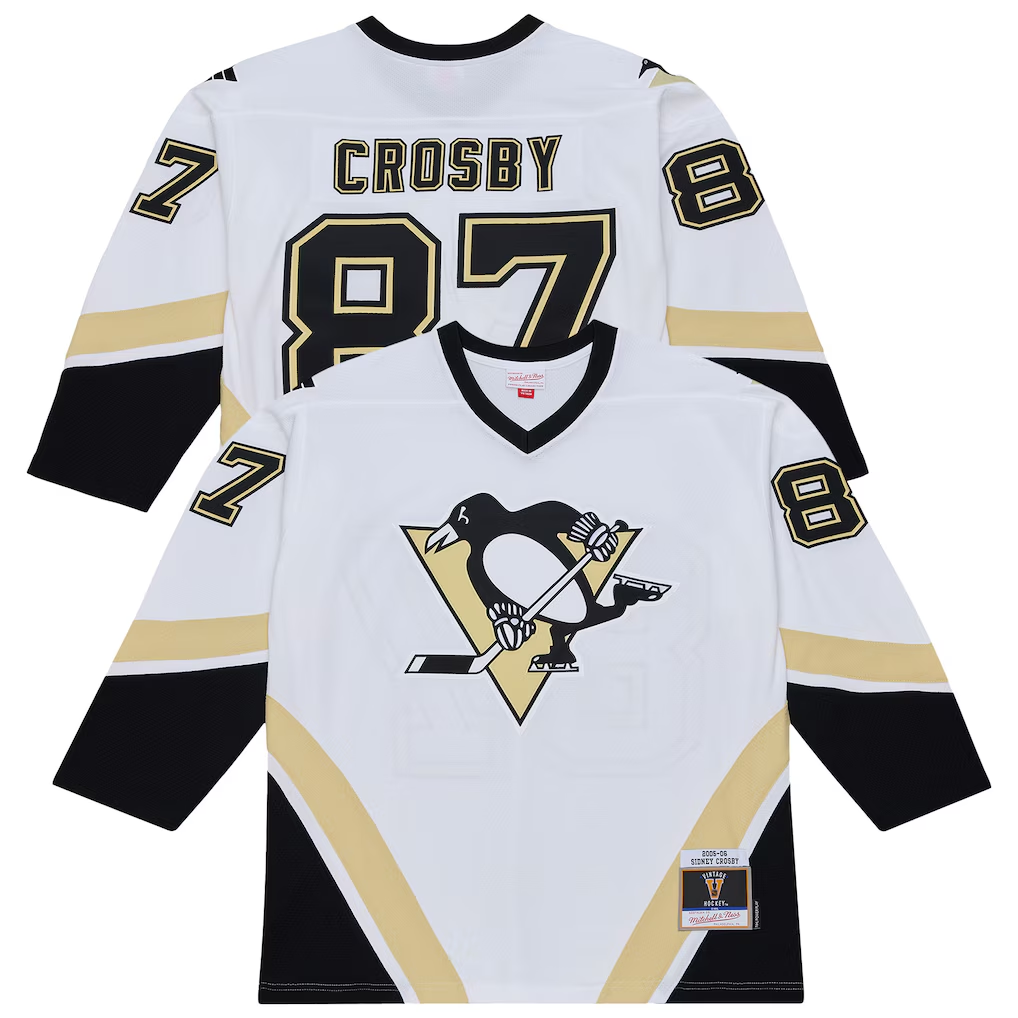 Jdoa P.Penguins #87 Sidney Crosby Mitchell & Ness White 2005 Power Play Jerseys