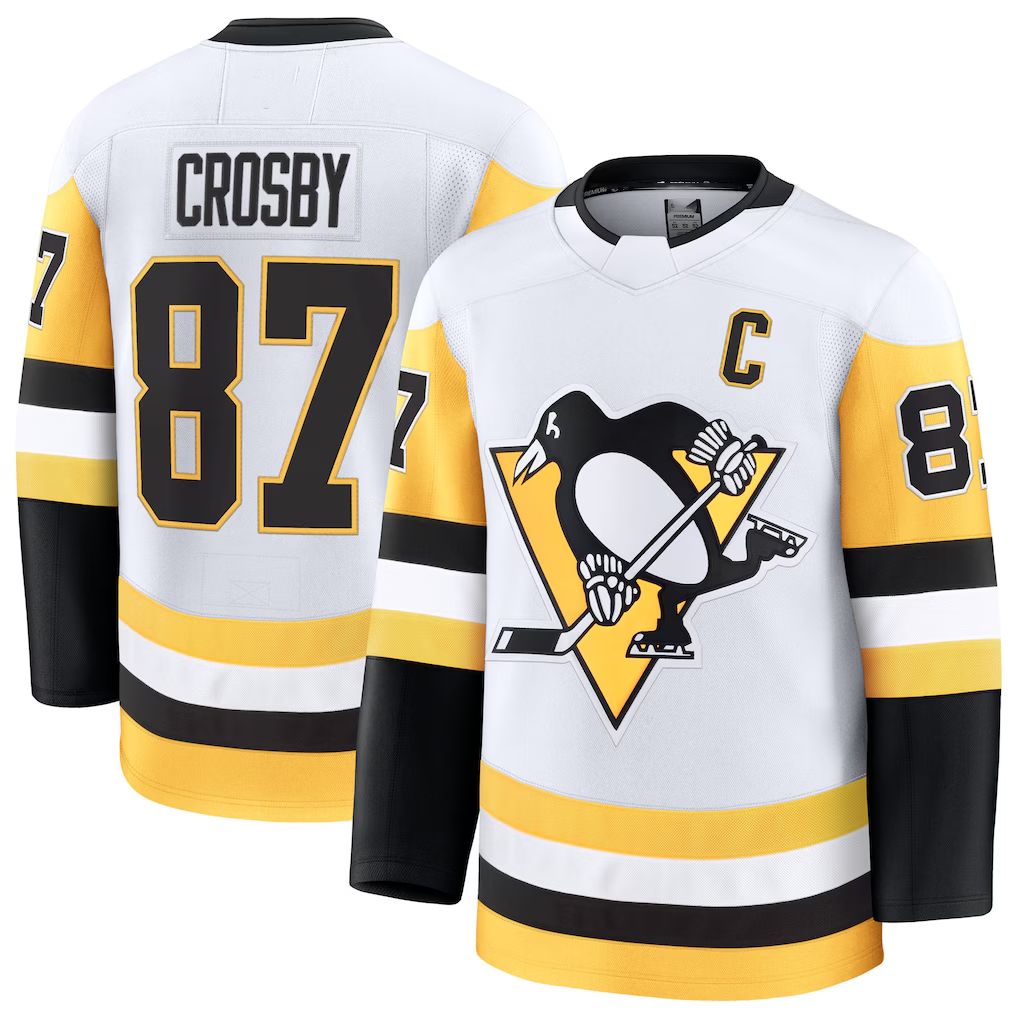 Jdoa P.Penguins #87 Sidney Crosby White Away Premium Jerseys