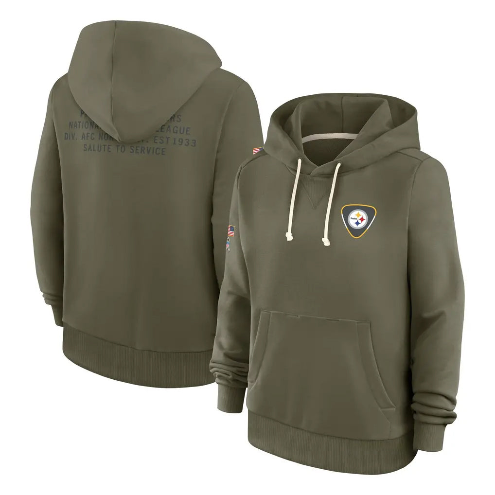 Jdoa P.Steelers Olive Salute to Service Pullover Hoodies Limited Blank Player Stitched Jerseys